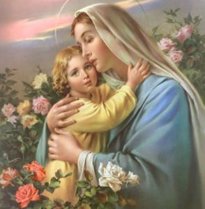 Jesus hugging Mary